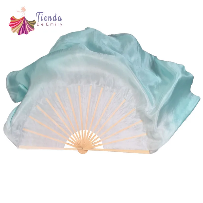 

Веер для танца живота из натурального шелка, для детей и взрослых, 41-86 см, легкая, розовая, белая, градиентная, Полукруглая, Бамбуковая, складн...