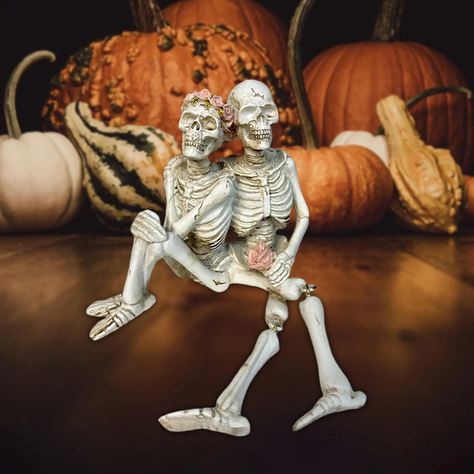 

Skeleton Couple Figurine Halloween Decor for Home Haunted House Bookshelf