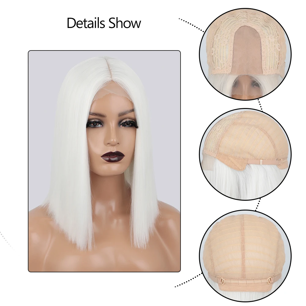 Парик I's a wig короткие прямые белые парики синтетические для женщин 60 дюймов 613