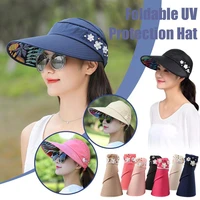 women summer hats pearl packable visor hat with female cap girls heads wide uv brim beach x1g9
