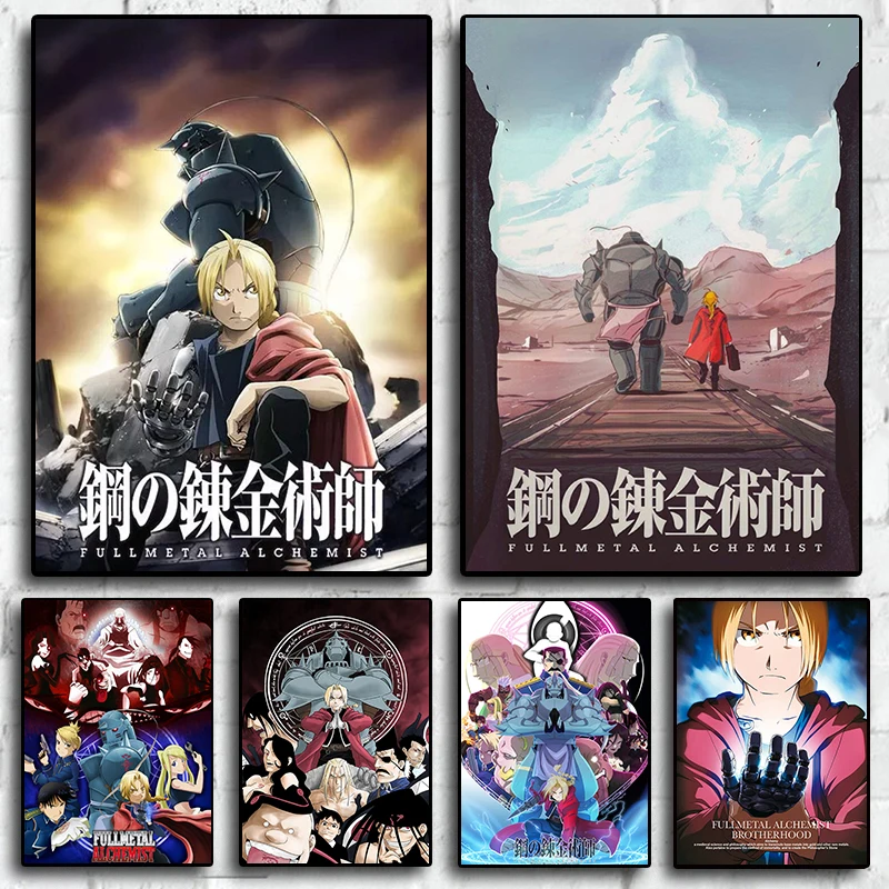 

Fullmetal Alchemist Japanese Action Anime Cartoon Print Art Canvas Poster For Living Room Decor Home Wall Picture