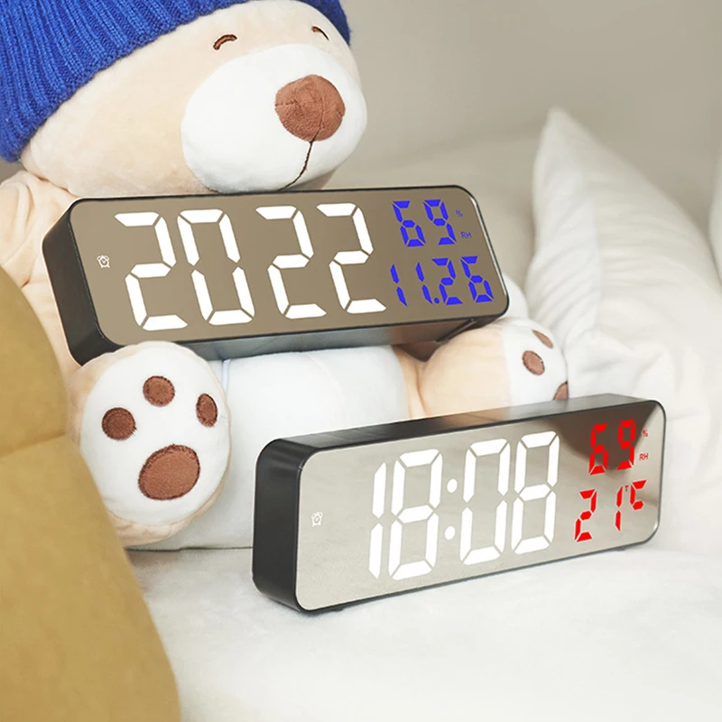 Светодиодный большие цифровые настенные часы с отображением температуры и даты