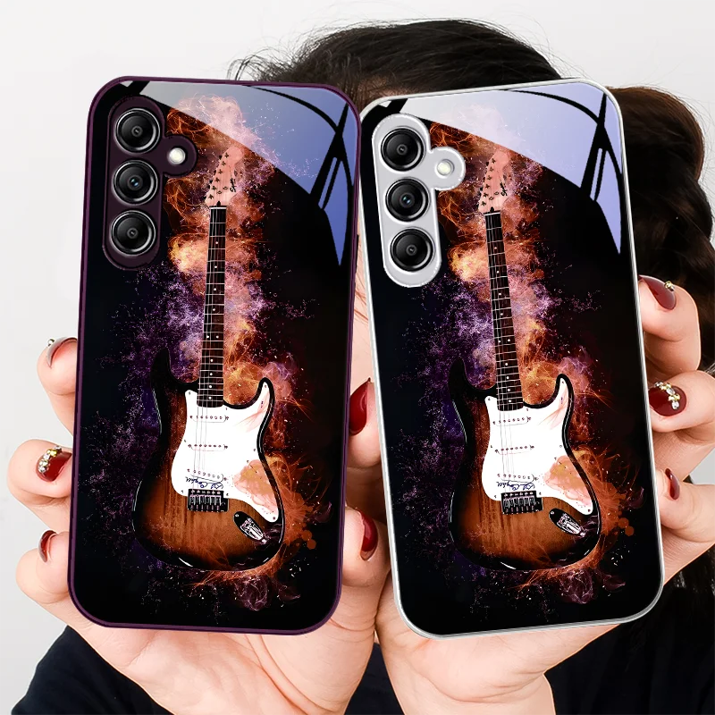 Гитарный инструмент белый для Samsung Galaxy A01 02 03 Core A04 A14 4G A13 54 34 31 20 25 23 22 5G S21 Ultra S20