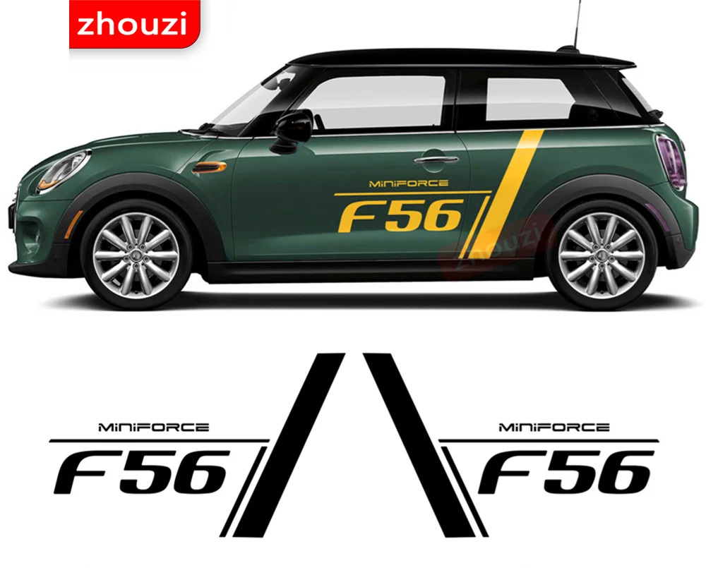 

2pcs Car Styling Graphics Decoration Decals Door Side Racing Stripe Stickers for Mini Cooper F56 Hatchback 2013-present