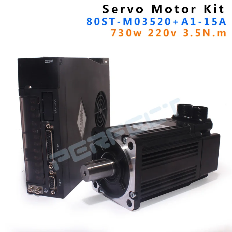 80ST-M03520 AC Серводвигатель комплекты 3.5N 220V Drive A1-15A 3.5N.m 730W CNC электрическое оборудование оптом