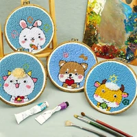 diy wool felt embroidery landscape painting photo frame material package handmade diy gift stamp embroidered home decoration