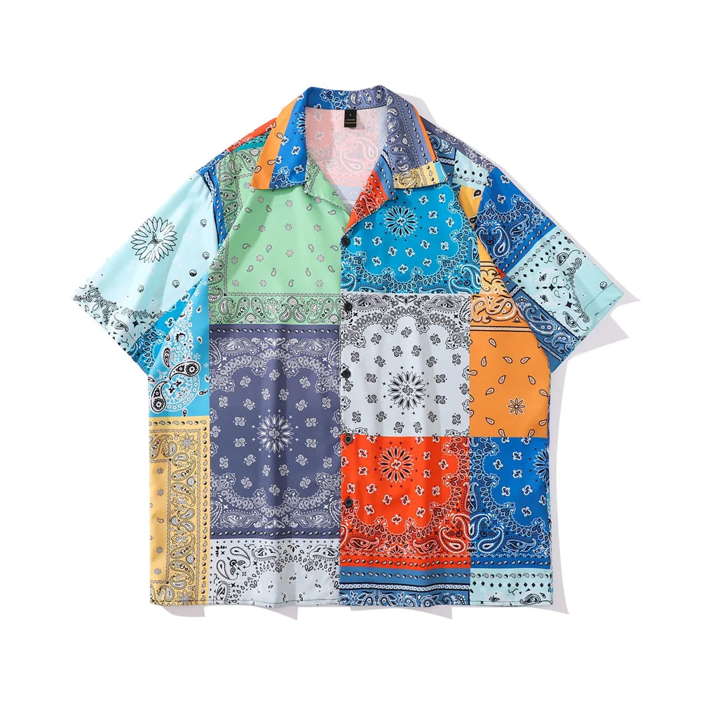 

OSCN7 Casual Printed Short Sleeve Shirt Men Street 2022 Hawaii Beach Oversize Women Fashion Harujuku Shirts for Men 188