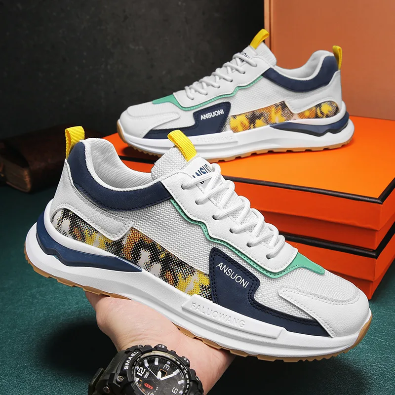 New Mesh Casual Sneakers Fashion Trend Breathable Low-top Sport Shoes Comfortable Lightweight Anti Skid Outdoor Running Shoes