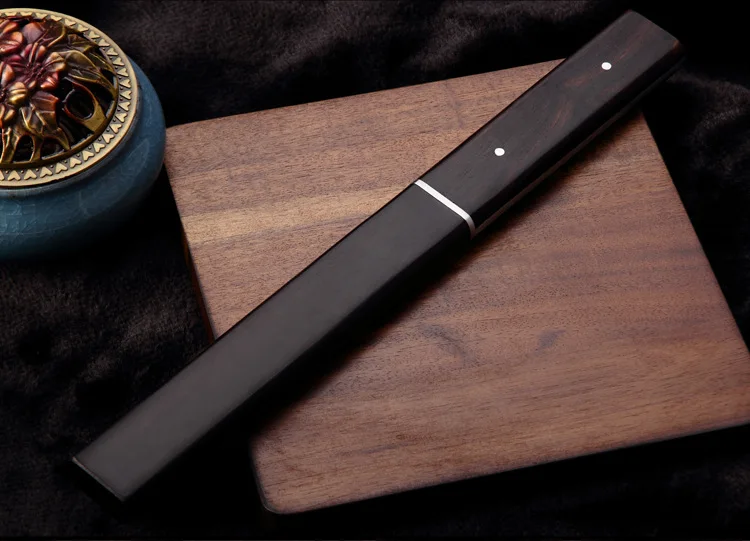 Японский уличный стальной прямой нож D2 из черного дерева семейный для кемпинга