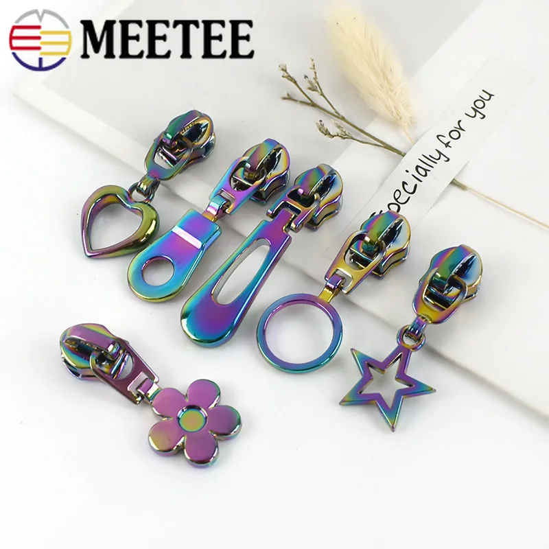 

10pcs Meetee 5# Colored Zipper Slider for Nylon Zippers DIY Zip Head For Sewing Bag Pocket Zips Repair Kits Replace Tailor Tools
