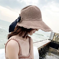 fashion hats for women all match hat spring summer outdoor foldable sunscreen breathable beach straw hat female empty top cap