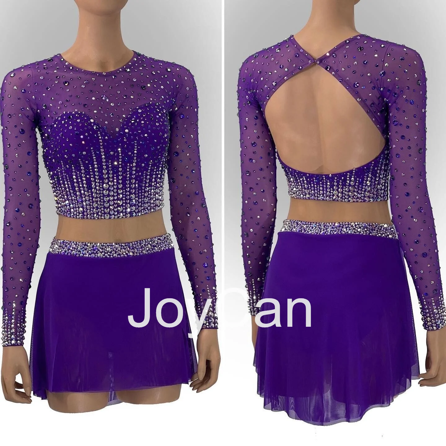 Платье для катания на коньках JoyCan Ice эластичная сетчатая танцевальная одежда из