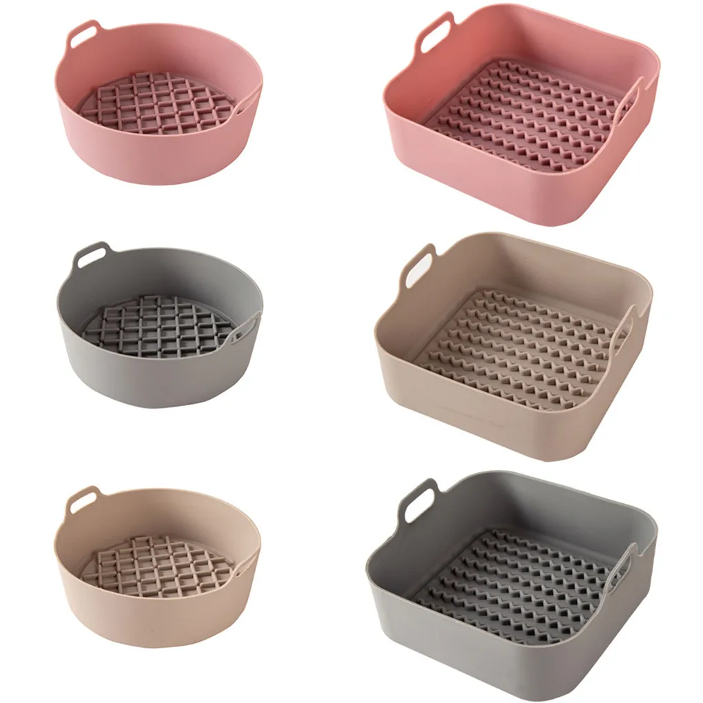 

Airfryer Fryer Accessories Baking Tools Reusable Silicone Pot Baking Basket Pizza Plate Grill Pot Kitchen Cake Cooking Tool