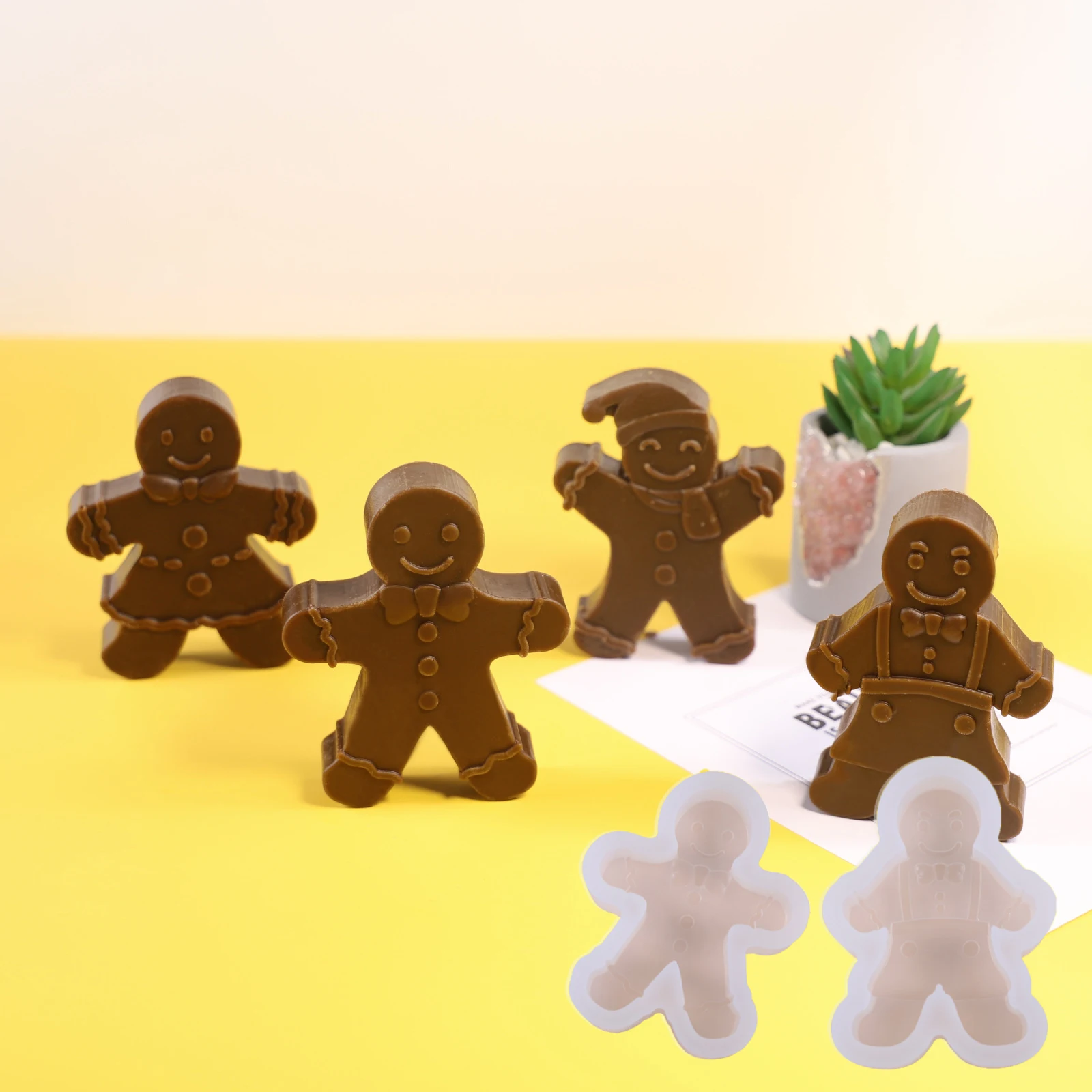 Рождественские Украшения Силиконовая Форма Разноцветный Милый Пряничный