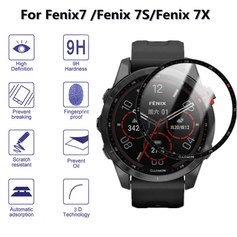 

2x Anti-Scratch Cover Screen Protector Film Cover for for fenix 7/7X/7S Watch