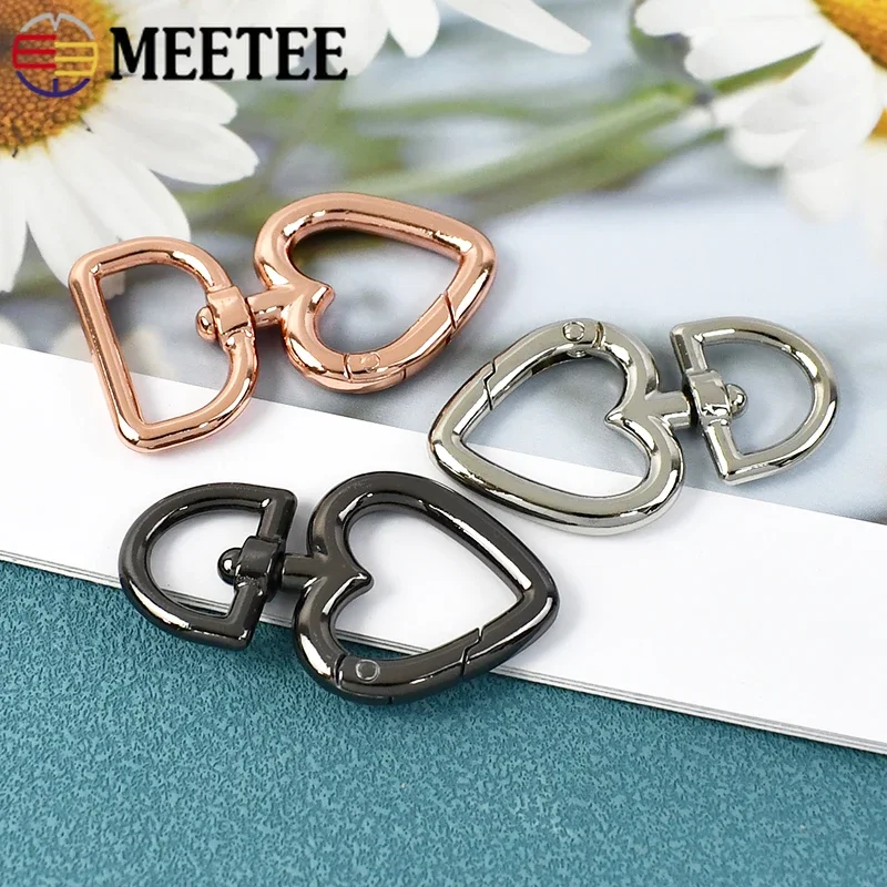 13/20 мм пряжка в форме сердца металлические поворотные пряжки-омары брелок для