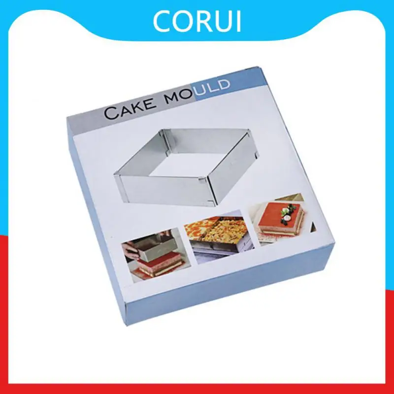 

Kitchen Accessories Adjustable Mousse Ring Mould Baking Tool Stainless Steel Square Cake Mold Bakeware Baking Tools Dropshipping