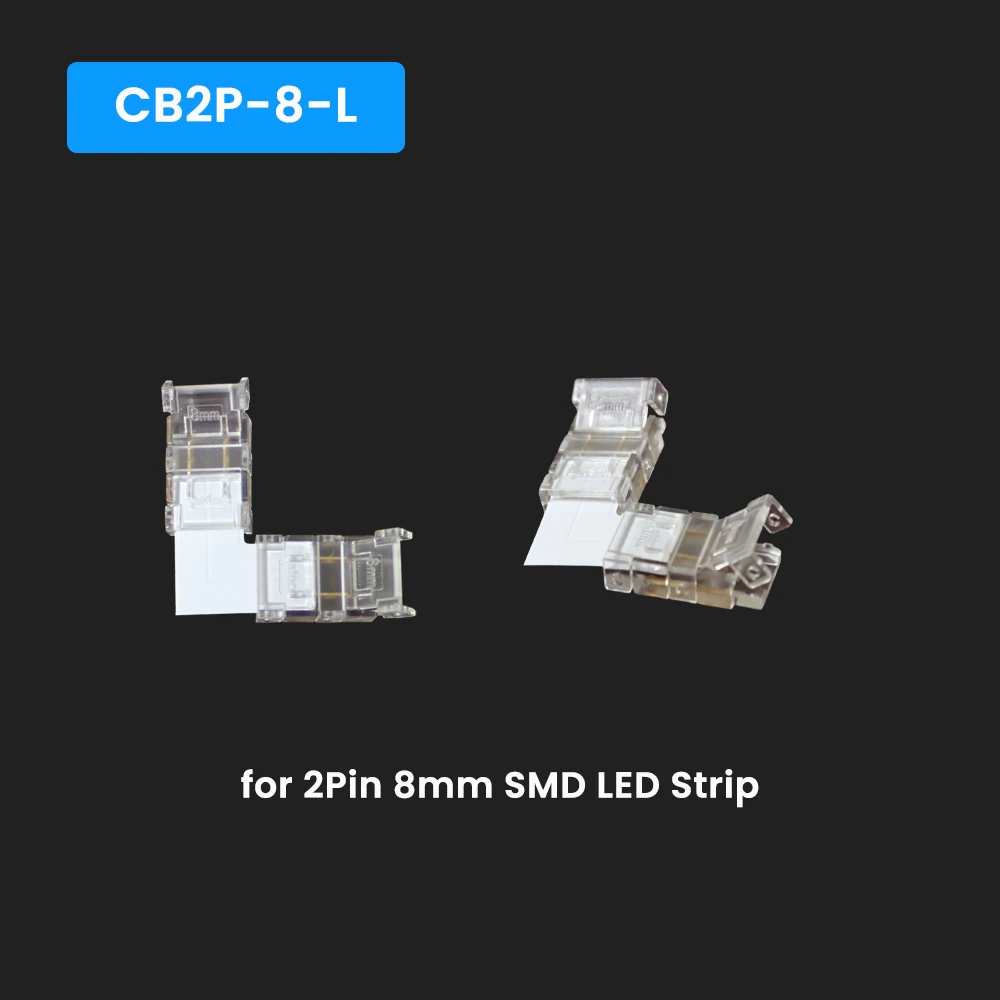 

L-образный угловой разъем, светодиодная лента, беспаечная, прямоугольная, прозрачная хрустальная пряжка для 2-контактного/3-контактного/4-контактного 8 мм 10 мм, светодиодная лента SMD