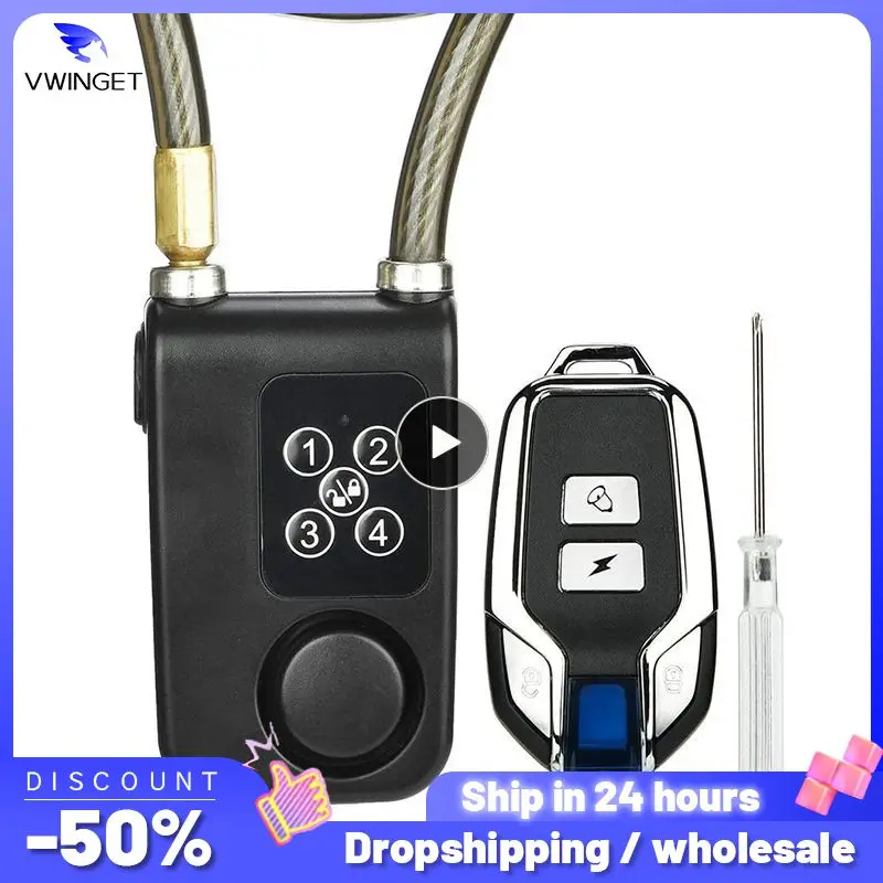 

1/2/3PCS Alarm Locker Dustproof Lock System Remote Control Bike Lock Smart Electronic Lock Bike Lock Alarm Ip55 Waterproof 110db