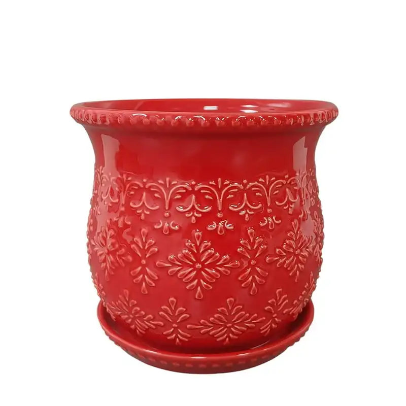 

Timeless Red Planter 8 inch, Stoneware