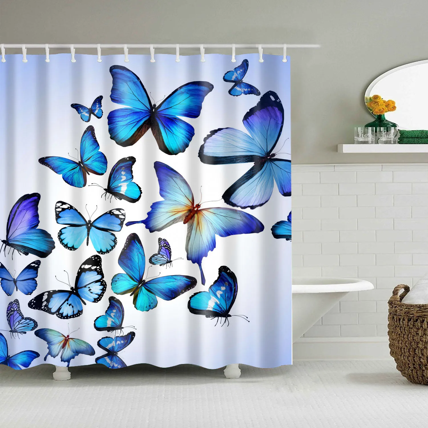 

Animals Birds Owl Butterfly Flamingo Shower Curtains Bathroom Curtain Frabic Waterproof Polyester Bathroom Curtain with Hooks