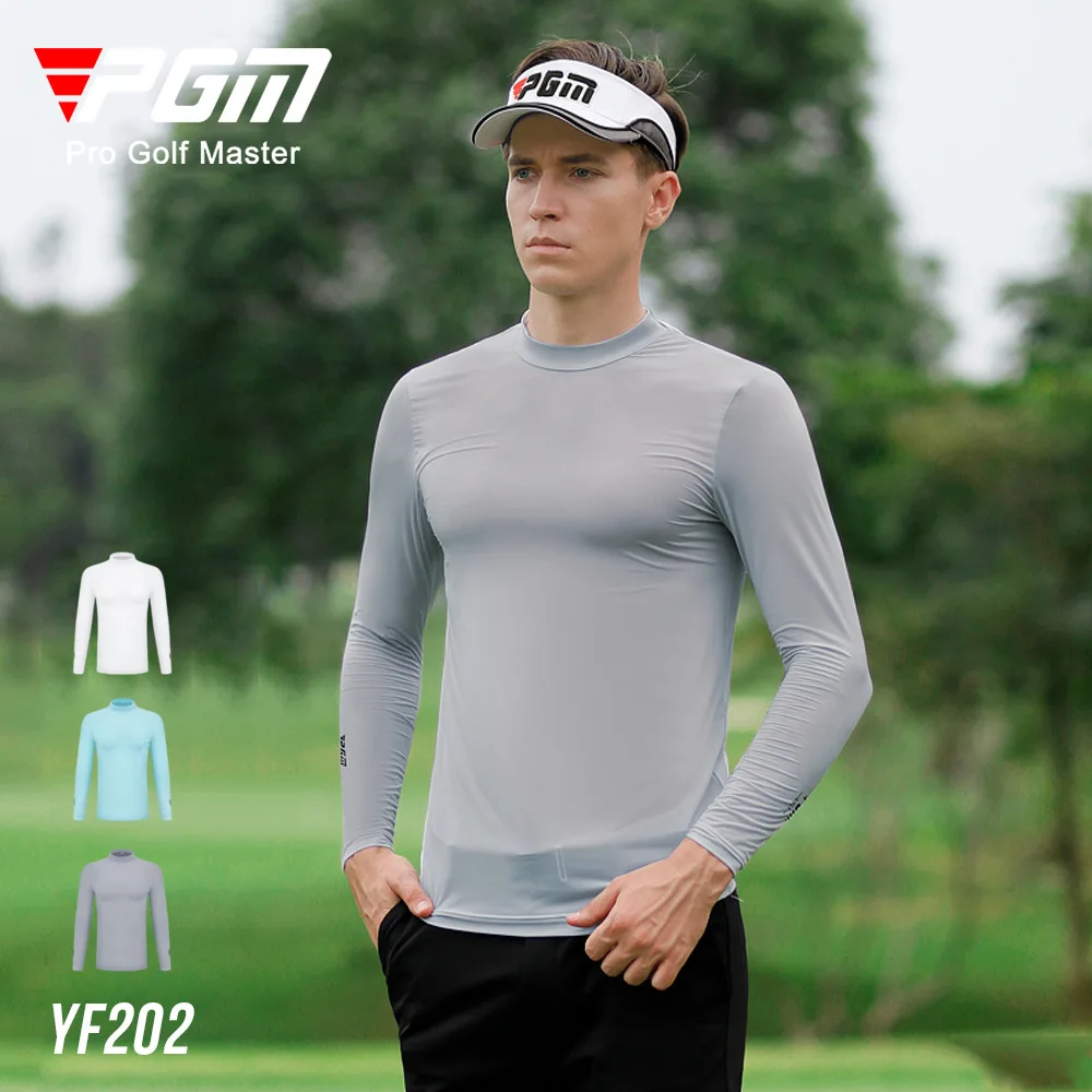 PGM Golf Clothing Men Slim Sports Casual Ice Silk Long Sleeve Bottoming Shirt