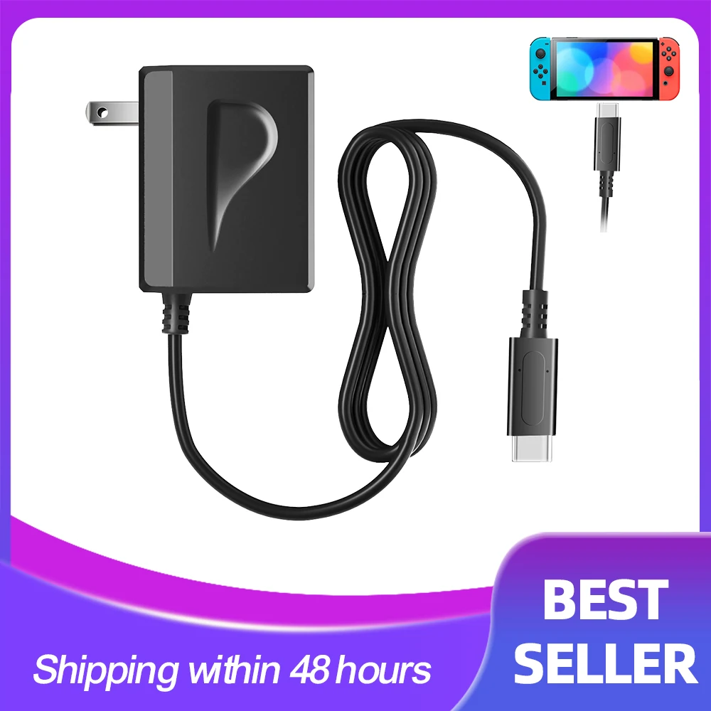 AC Adapter Charger, 15V 2.6A Fast Charging Kit Compatible with Switch Dock/Switch and Pro Controller (Support TV Mode)