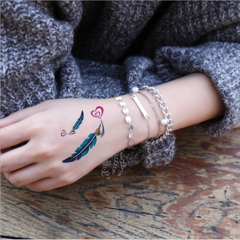 30 Шт. Водонепроницаемые Временные Татуировки 3D Красочные Бабочки Розы Дизайн Для