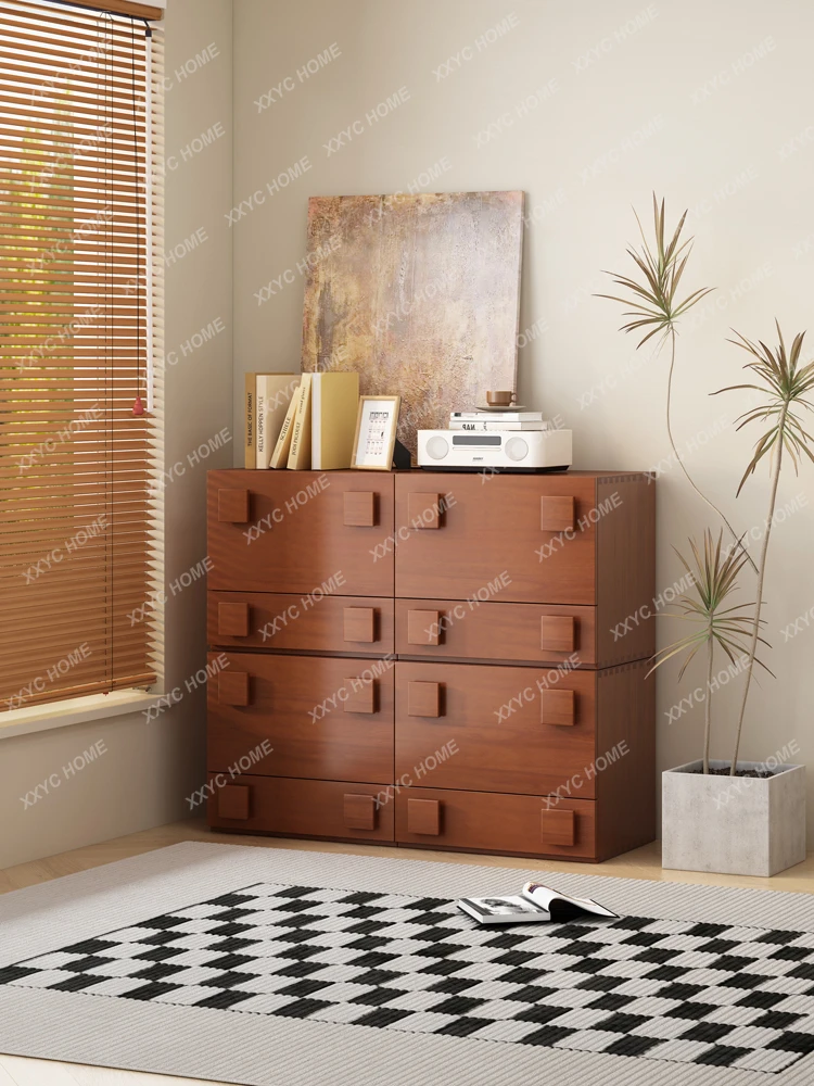 Комбинация карточных шкафов из цельного дерева в скандинавском стиле ретро