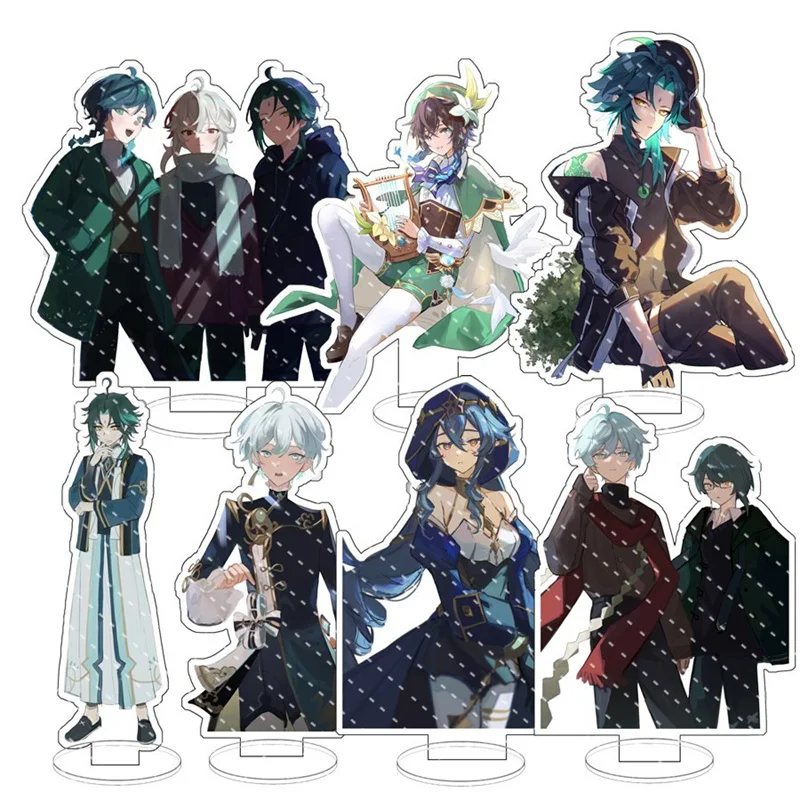 

Hot Anime Genshin Impact Xiao Cosplay Acrylic Game Figure Venti Kaedehara Kazuha Stand Model Plate Toy Desk Decor Prop Fans Gift