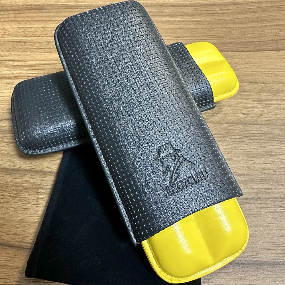 XINGYOUTU черный кожаный чехол для сигар емкостью 2 карата портативный дорожный