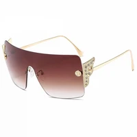 new metal wings diamond sunglasses fashion one piece ladies one piece sunglasses glasses wholesale sunglasses 2571