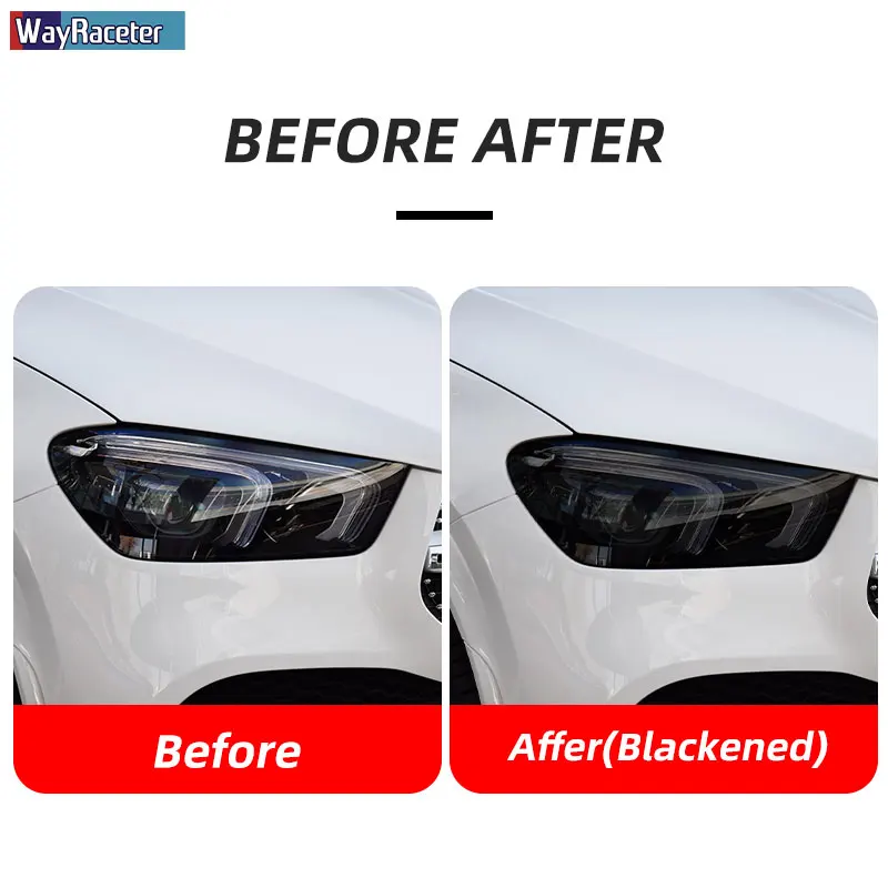 2 Pcs Smoked Black TPU Sticker Car Headlight Protective Film For Mercedes Benz W222 W223 W166 C292 W167 W464 X166 X204 X167 W447 |
