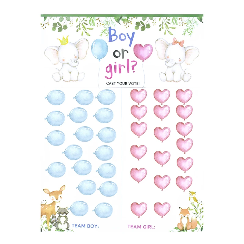 

1set Baby Gender Reveal Sticker Voting Game Boy Or Girl Poster Board Pink Blue Stickers Baby Shower Party Decoration Supplies