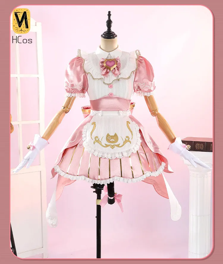 Фото Костюм ручной работы для косплея: Overwatch Kiriko Cat Cafe Maid, женский игровой костюм, полный комплект для Хэллоуина, карнавала, вечеринки №2