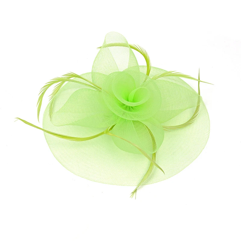 1PC New Fashion Women Flower Hair Clip Bow Headwear Veil Lace Feathers Small Mini Top Hat Wedding Cocktail Tea Party Accessories images - 6
