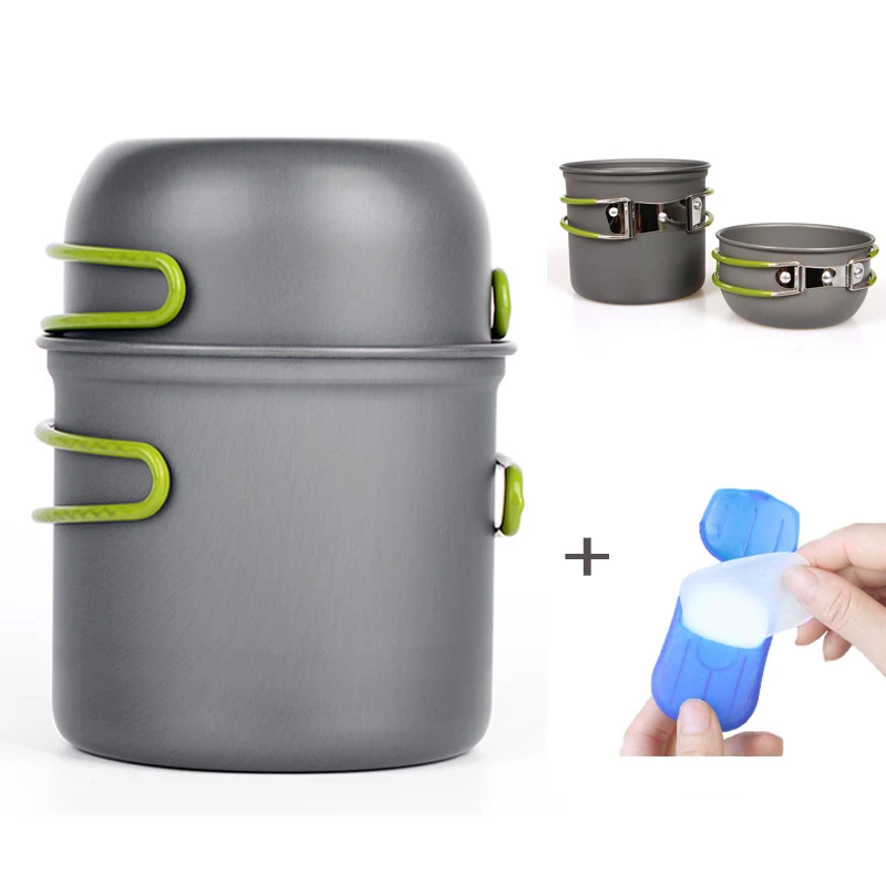 

Camping outdoor tourism picnic super portable cooking utensils outdoor tableware pot set hiking picnic food supplies equipment