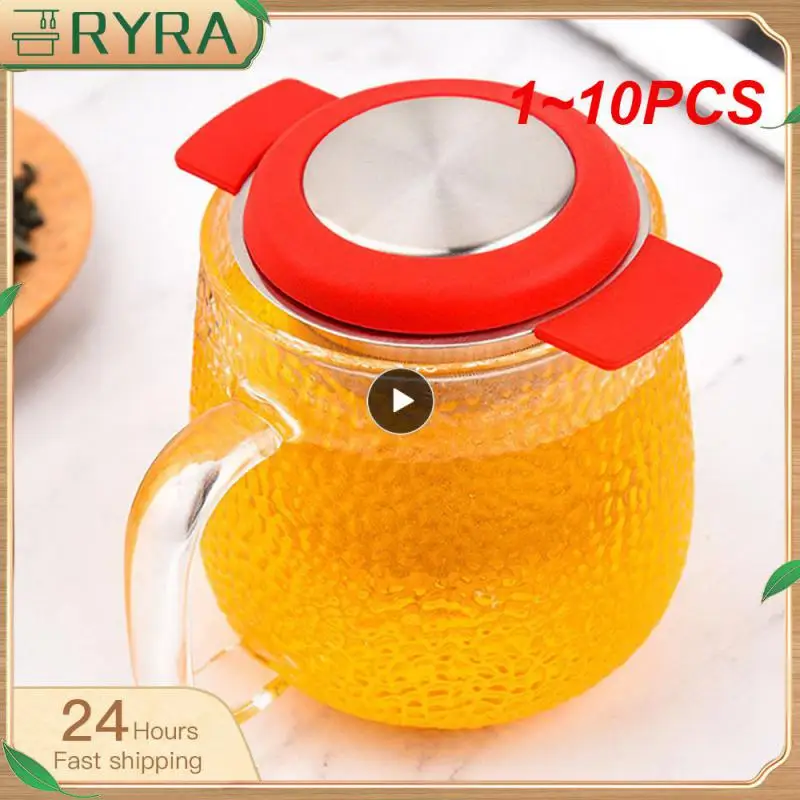 

1~10PCS Anti-fall Fine Mesh Coffee Filter Stainless Steel Tea Strainer Tea Filter Durable Tea Filter With Lid Coffee Set
