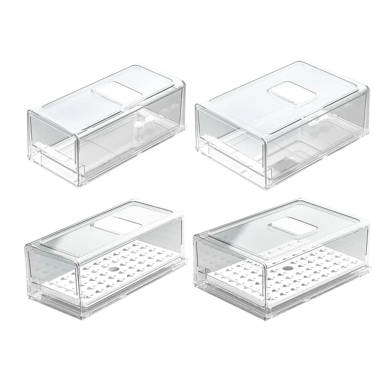 

Food Storage Containers for Fridge Drawers Holder with Lid Clear for Pantry