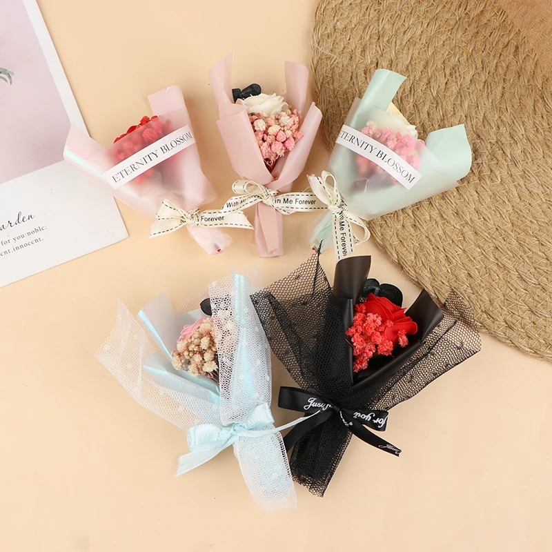 

Миниатюрный пластиковый букет для кукольного домика с сухими цветами, мыло, цветок, роза, гвоздика, подарок на день Святого Валентина, делов...