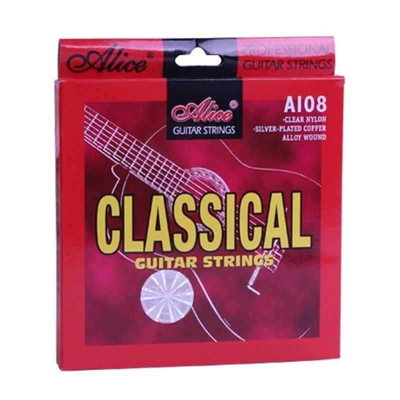 

Classical Guitar Strings Set 6-string Classic Guitar Clear Nylon Strings Silver Plated Copper Alloy Wound - A108