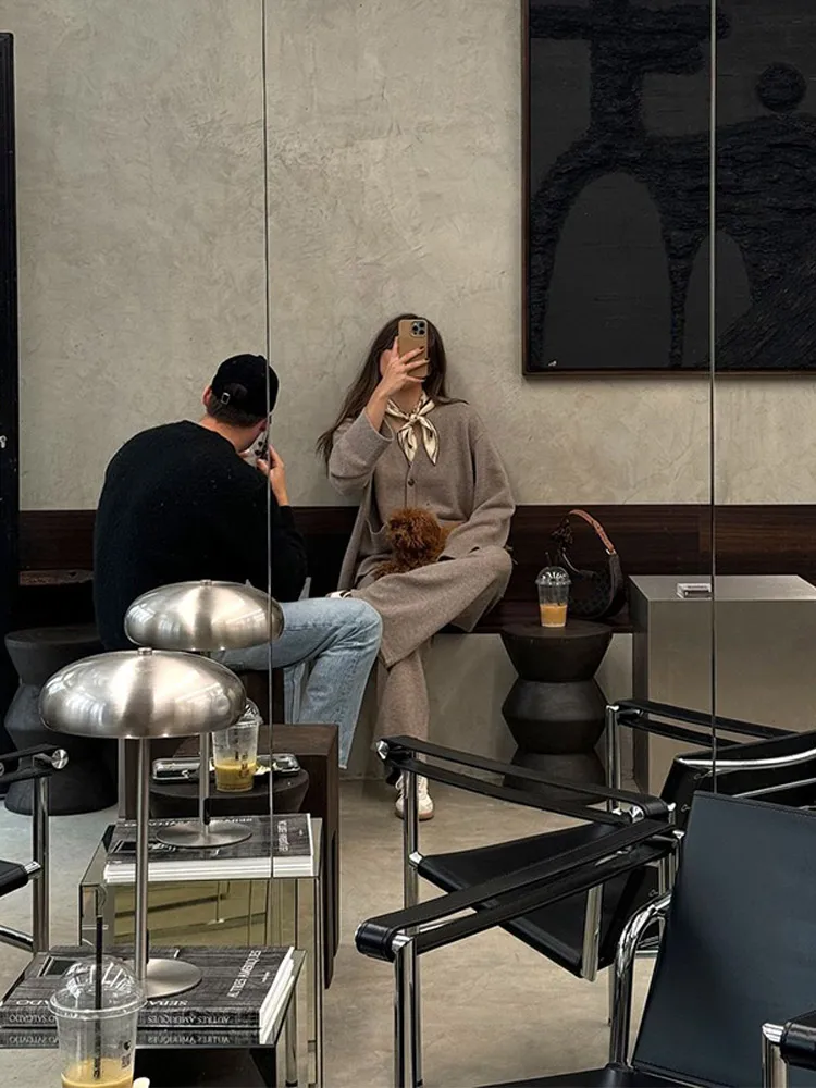 Повседневные однотонные свободные комплекты с широкими брюками для женщин