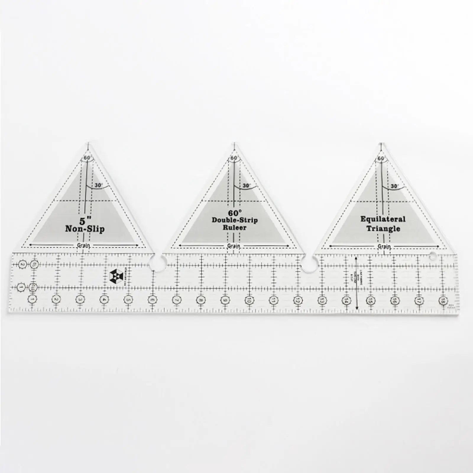 

90 Degree Double Strip Ruler 18inch Transparent Nonslip for Sewing Template
