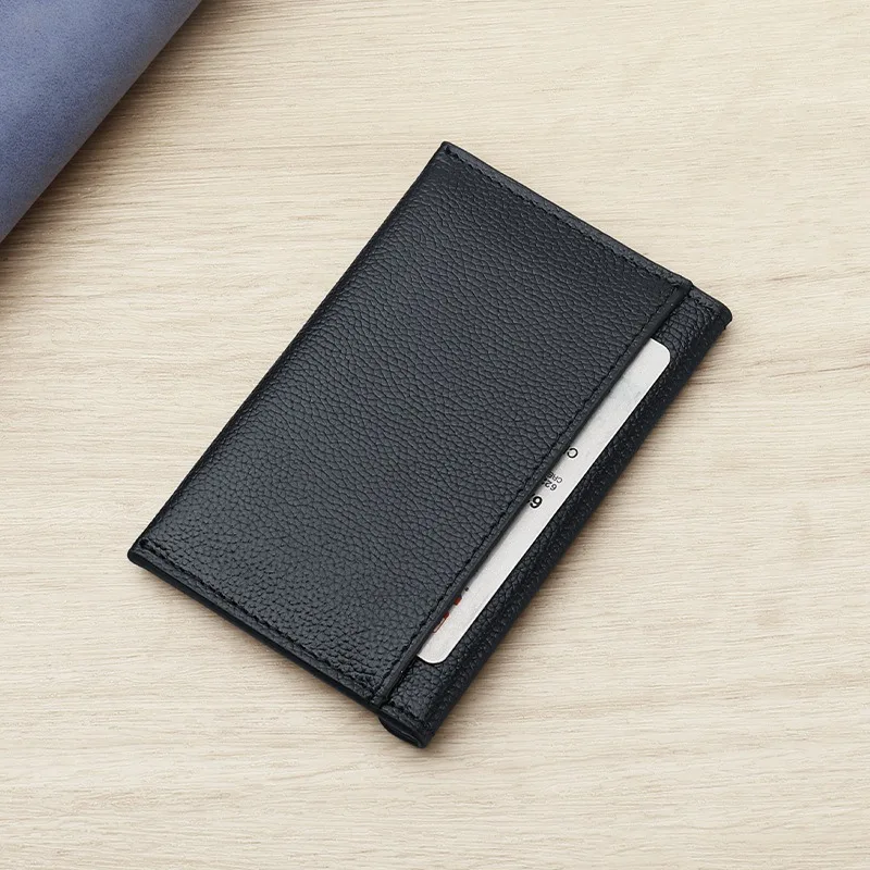 Мужской тонкий кошелек-конверт из натуральной кожи с отделением для кредитных