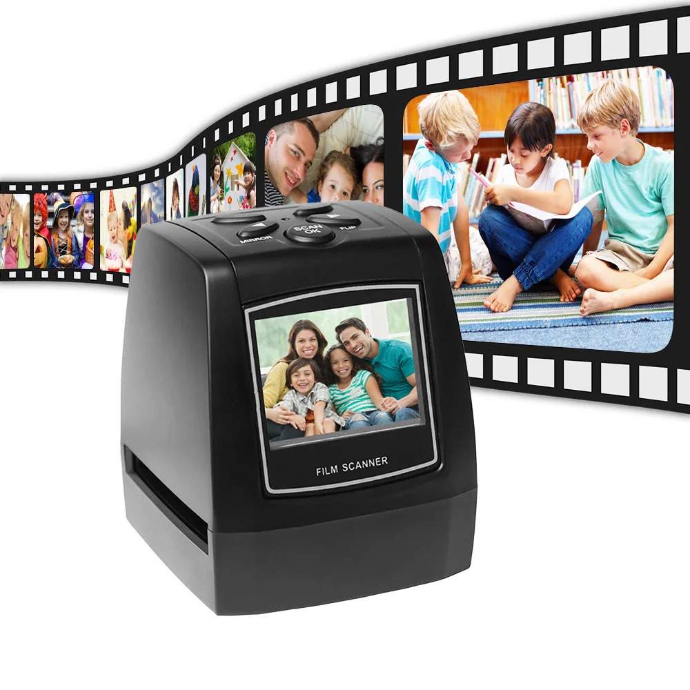 Protable Negative Film Scanner 35/135mm Slide Film Converter Photo Digital Image Viewer with 2.4" LCD Build-in Editing Software