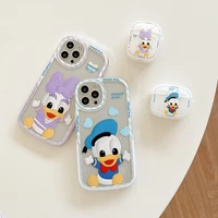 disney color stand soft shell donald duck and daisy phone case for iphone 11 12 13 pro max x xr xs for airpods 1 2 3 pro cvoer