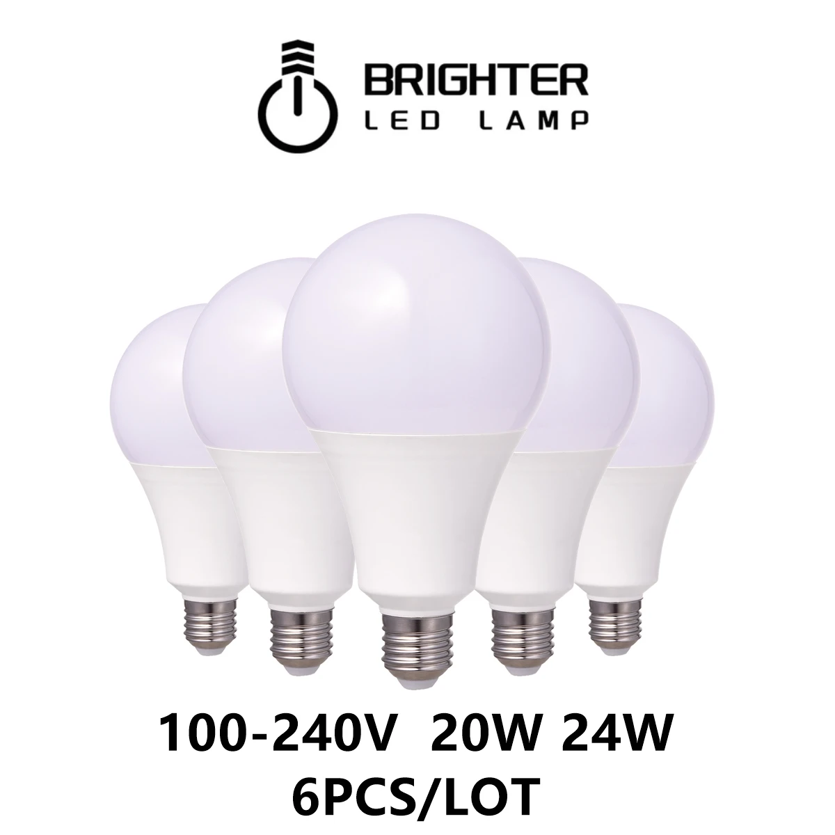 

6PCS/LOT LED high power bulb A80 100V-240V E27 B22 20W 24W 100LM/W for mall home lighting super bright warm white light