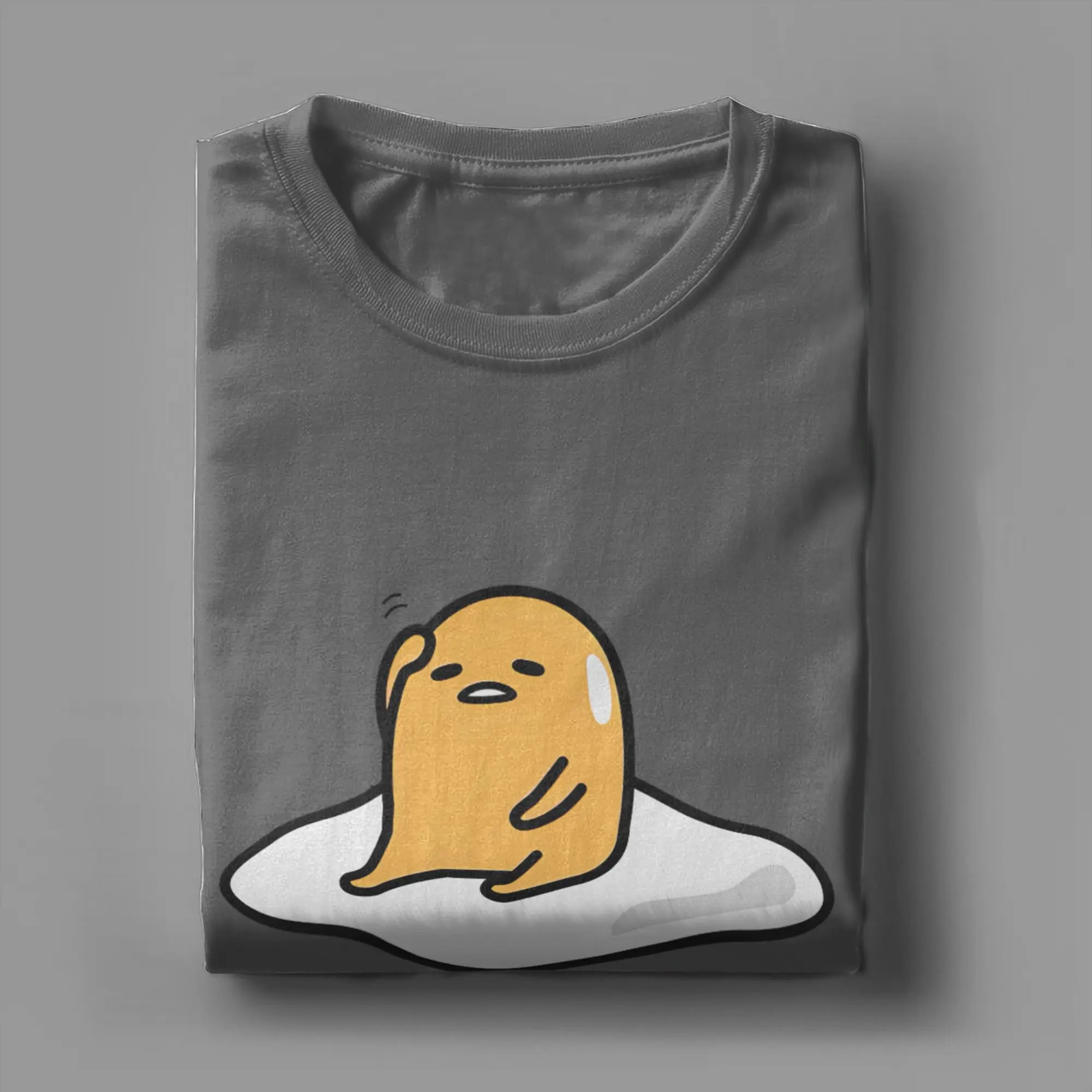 Gudetama Wipe sweat T Shirts Men's Pure Cotton Funny T-Shirt Round Neck Tee Shirt Short Sleeve Clothing Unique