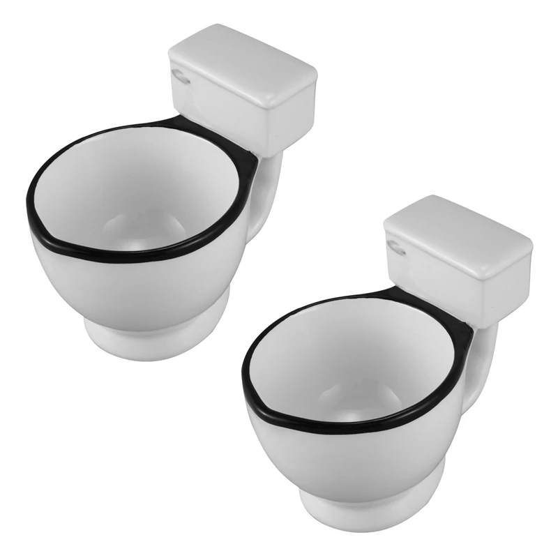 

Best 2X Novelty Toilet Ceramic Mug With Handle 300Ml Coffee Tea Milk Ice Cream Cup Funny For Gifts