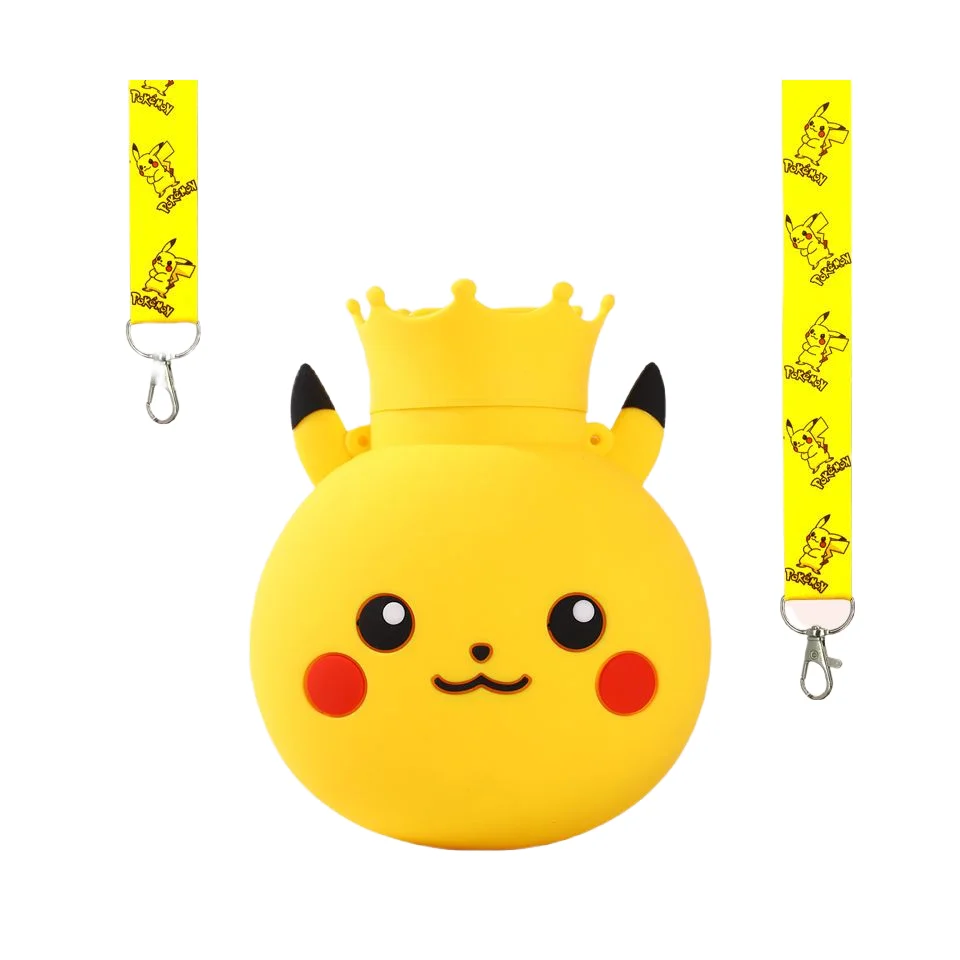 

Pokemon Explosive Cartoon Hot Water Bottle Water-filled Silicone Cute Portable Student Portable with Shoulder Rope Hand Warmer